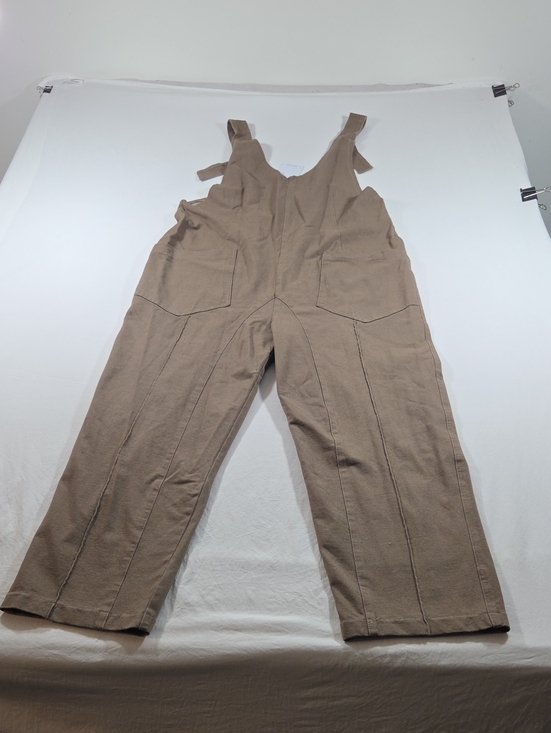 Xlusion Denim - Relaxed Taupe Women’s Jean Overalls with Front Patch Pockets